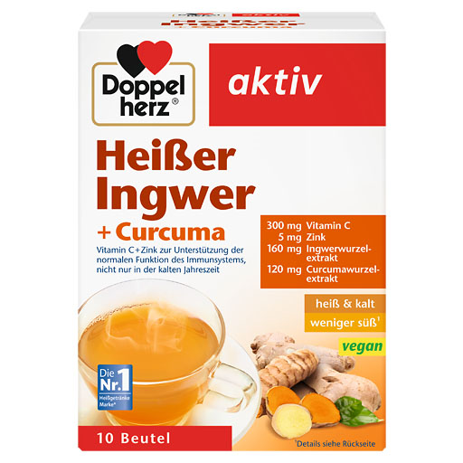 DOPPELHERZ hei&szlig;er Ingwer+Curcuma Beutel