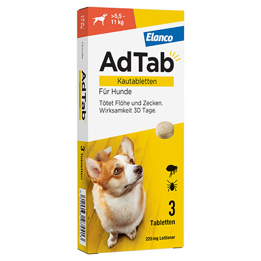 AdTab 225 mg Kautabletten f&uuml;r Hunde >5,5-11 kg