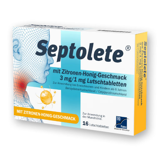 SEPTOLETE bei Halsschmerzen mit Zitronen-Honig-Geschmack 3 mg/1 mg